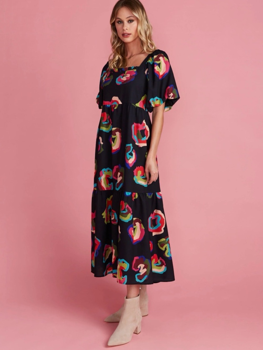 CROSBY by Mollie Burch Goldie Black Midi Dress